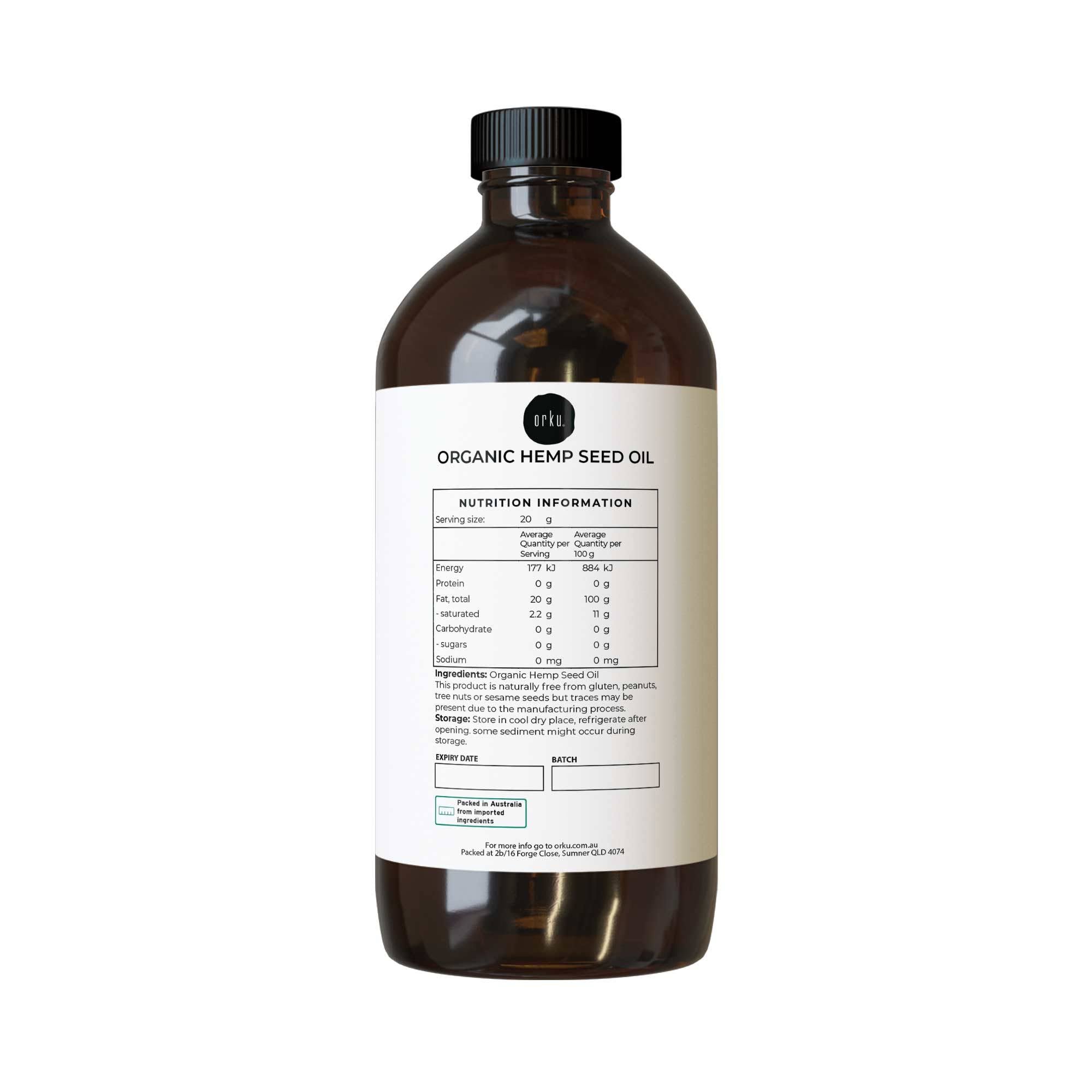 Organic Hemp Seed Oil 500ml — Cold Pressed
