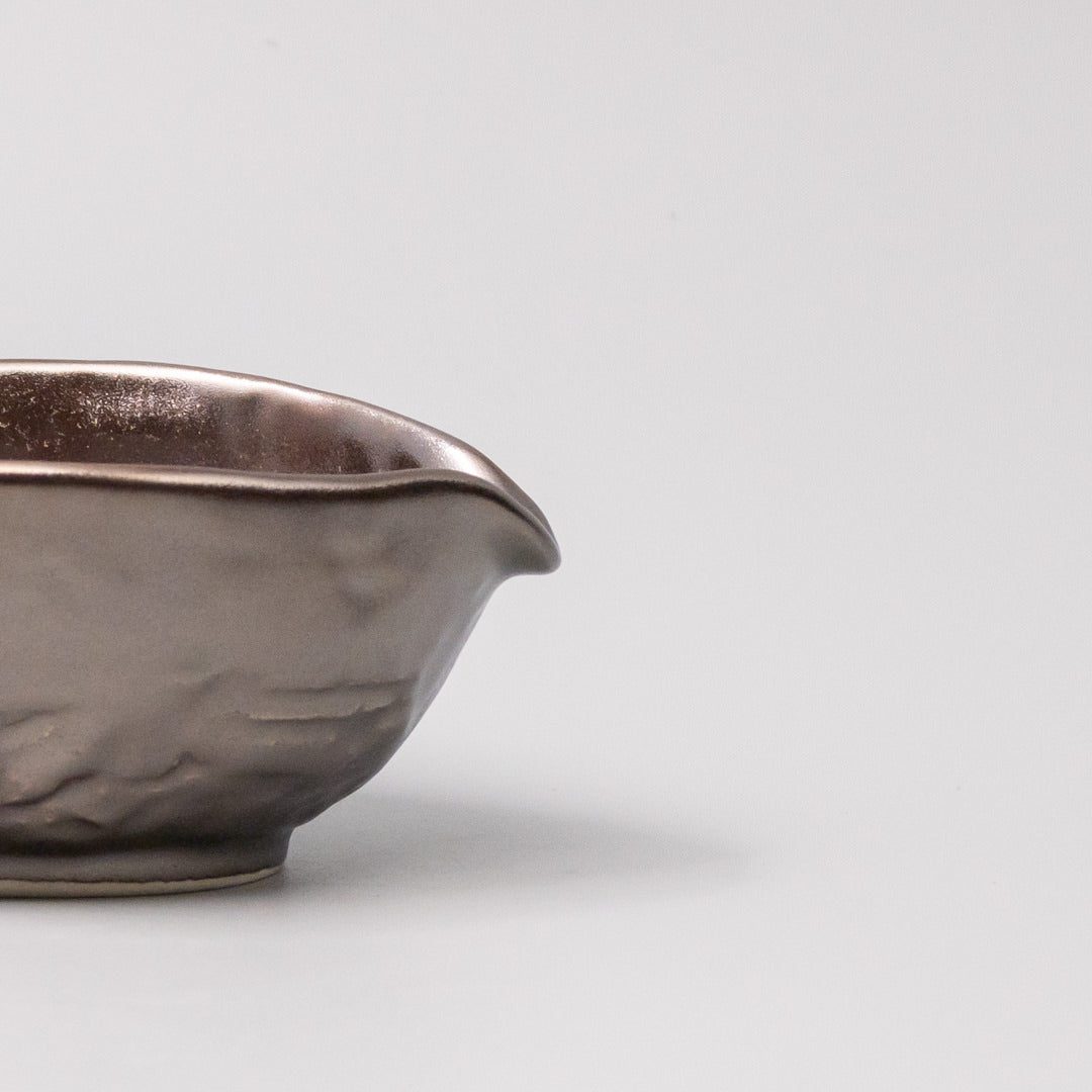 Ceramic Pourer 140ml Metallic Lustre Glaze — Side View | Valley Botanicals