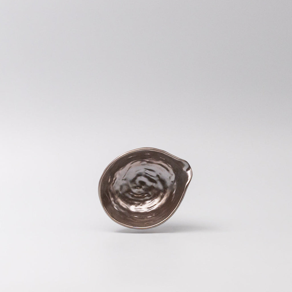 Ceramic Pourer 140ml Metallic Lustre Glaze — Top View | Valley Botanicals