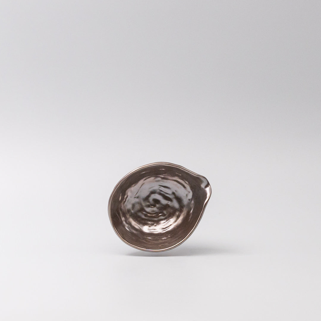 Ceramic Pourer 140ml Metallic Lustre Glaze — Top View | Valley Botanicals