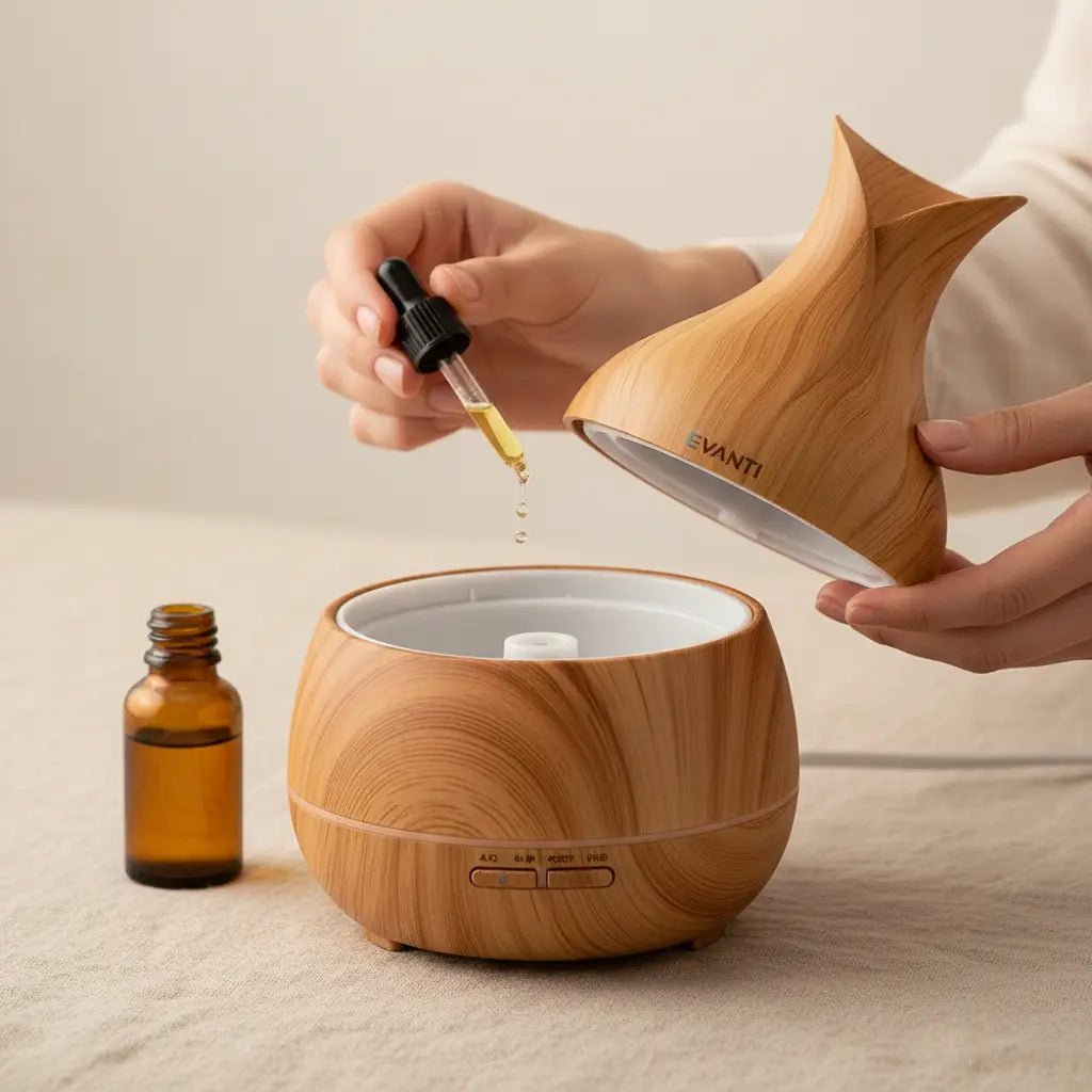 Devanti Aroma Diffuser Aromatherapy Light Wood 400ml - Appliances > Aroma Diffusers & Humidifiers > Aroma Diffusers - valley-botanicals.com