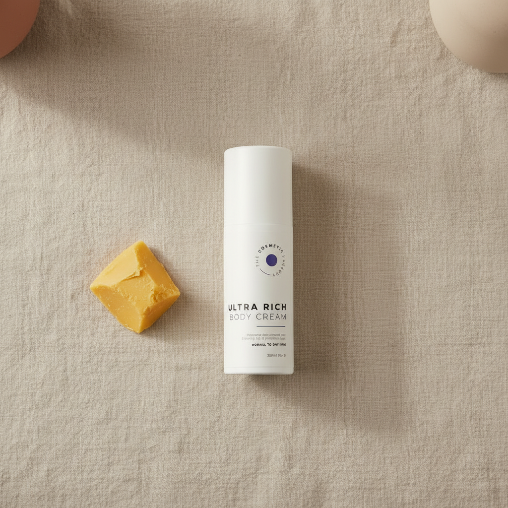 Flat lay with mango butter