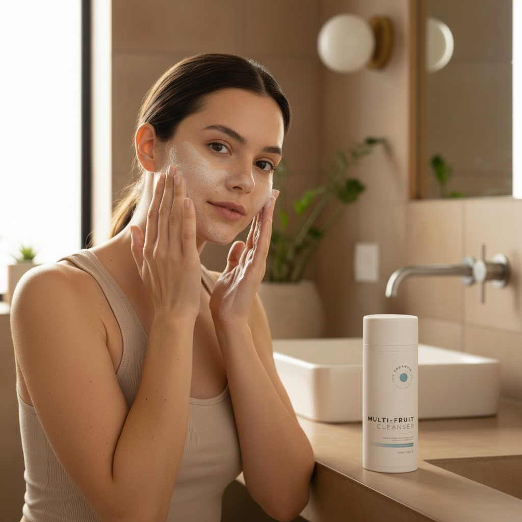 Multi-Fruit Cleanser Application Shot