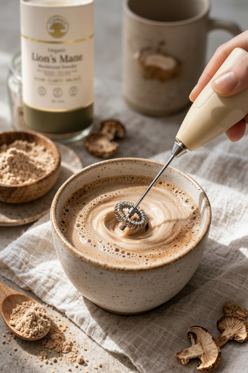 Mushroom Coffee Lifestyle with Lion's Mane